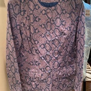 BNWT Blue/Lavender soft leather/Suede Jacket